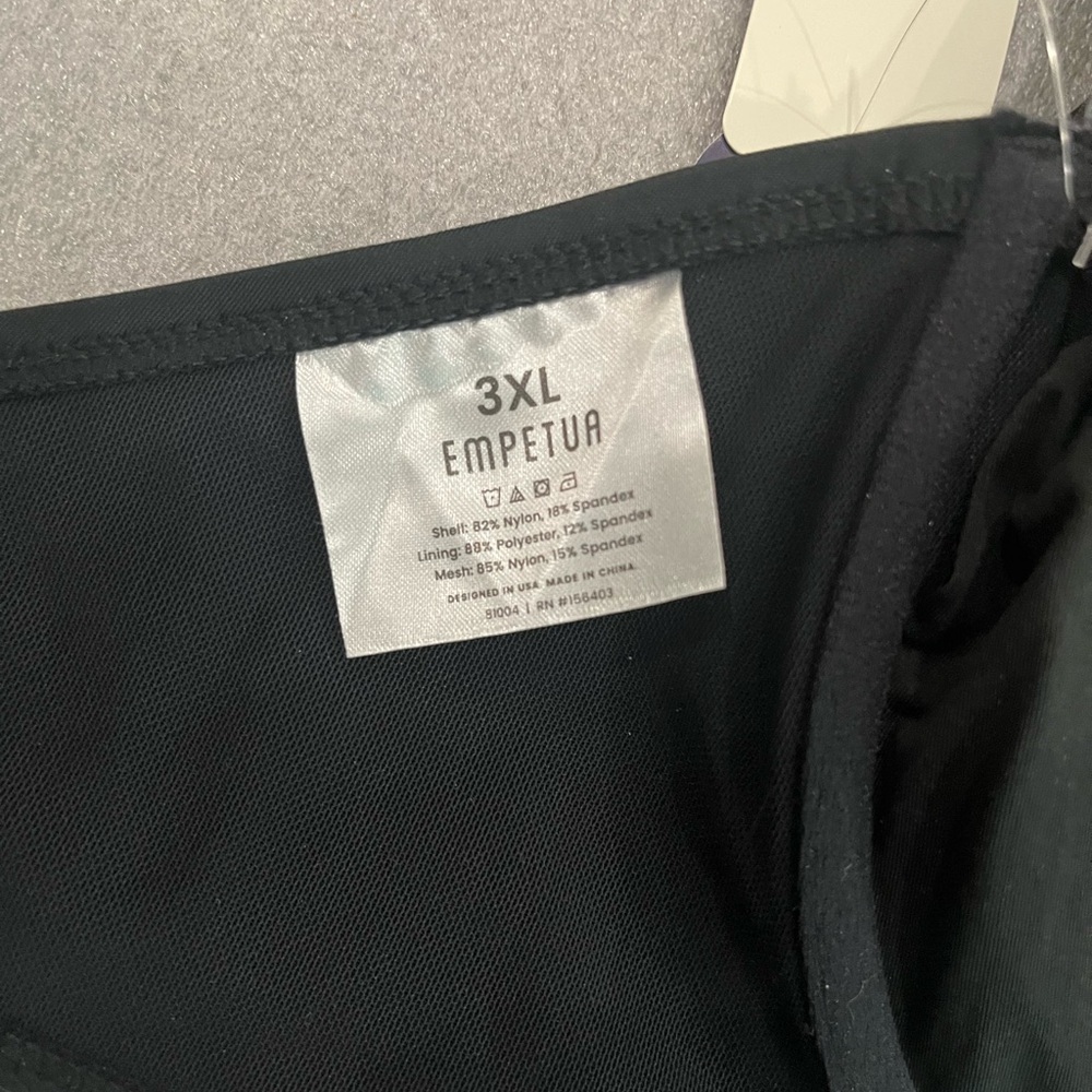 [3XL] Empetua Black Full Coverage Halter Bikini Top - Picture 4 of 6